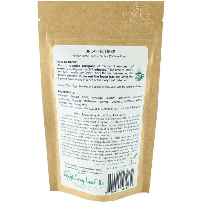 Cozy Leaf Gourmet Artisan Tea Blend Herbal Tea, Sleep Ease N14