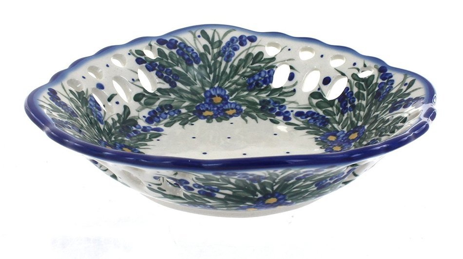 Polish Pottery Hyacinth Large Fruit Dish