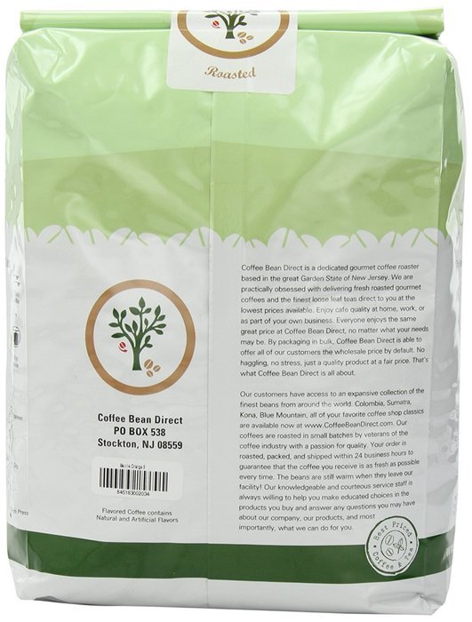 Coffee Bean Direct Hazelnut Flavored, Whole Bean Coffee, 5-Pound Bag N21