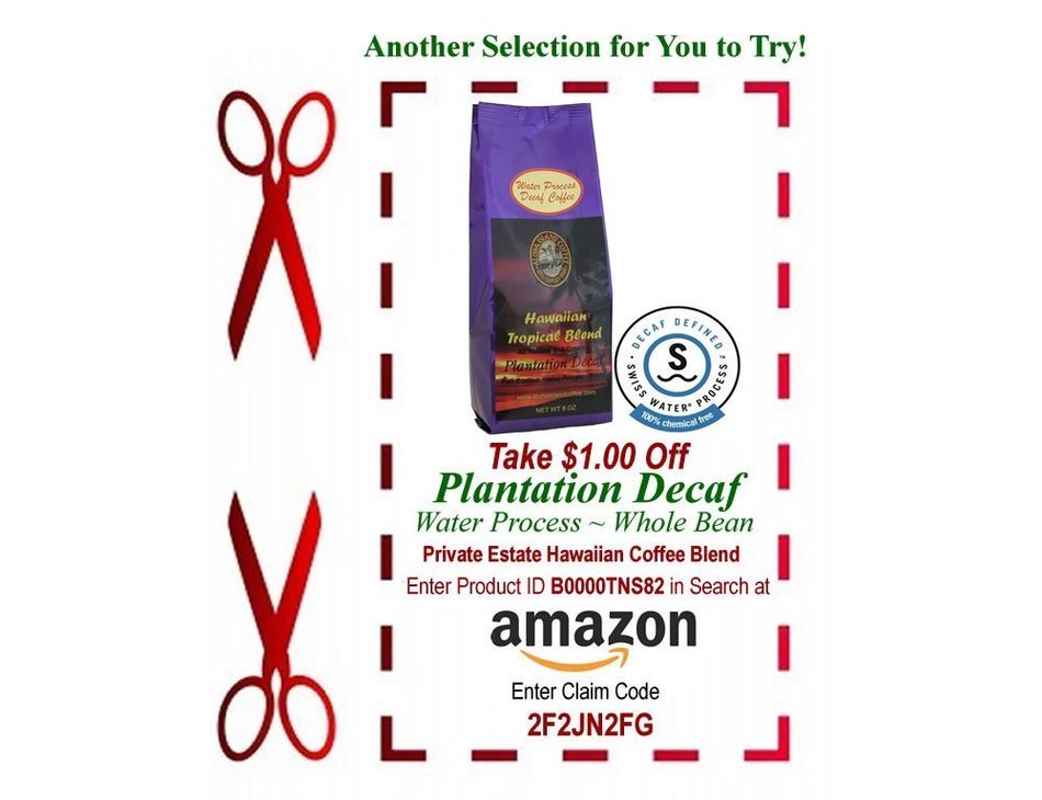 Chocolate Almond Flavored, Kona Hawaiian Coffee Blend, 8 Oz, Ground N16