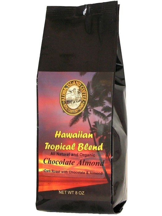 Chocolate Almond Flavored, Kona Hawaiian Coffee Blend, 8 Oz, Ground N18