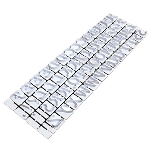 Yingwei White Diy 59 Letters Plunger Cutter Mold Cookies Pastry Cake Mold Non Stick Bakeware Decoration N3