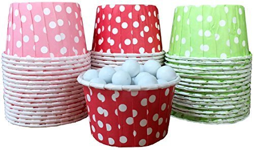 Outside the Box Papers Polka Dot Candy Nut Cups 48 Pack Pink, Lime Green, Red, White