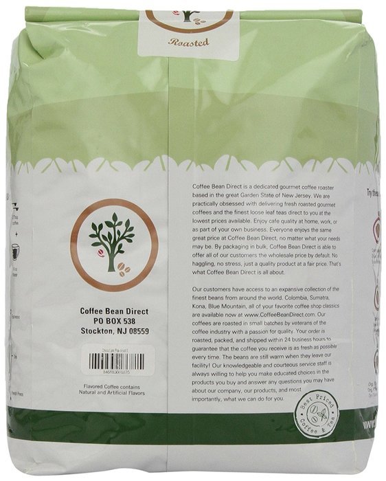 Coffee Bean Direct Hazelnut Flavored, Whole Bean Coffee, 5-Pound Bag N28