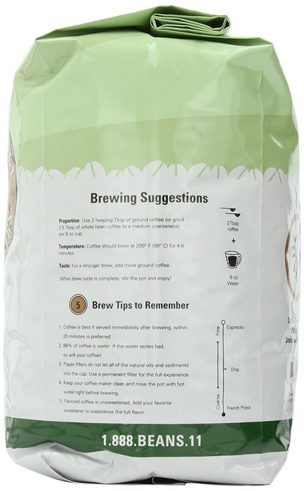 Coffee Bean Direct Hazelnut Flavored, Whole Bean Coffee, 5-Pound Bag N29