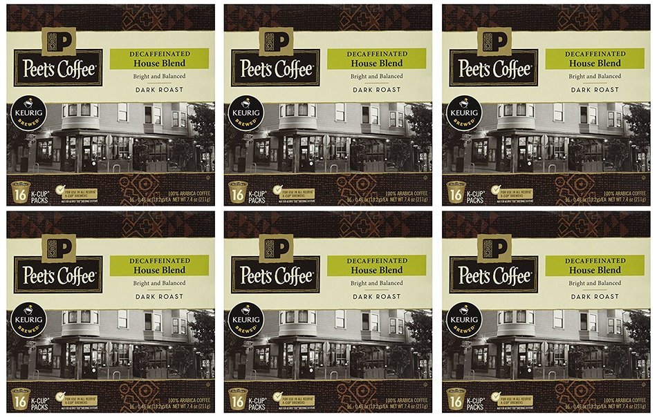Peet's Coffee DECAF House Blend Single Cup Capsule (96 Count), 0.46oz(13.2g) each