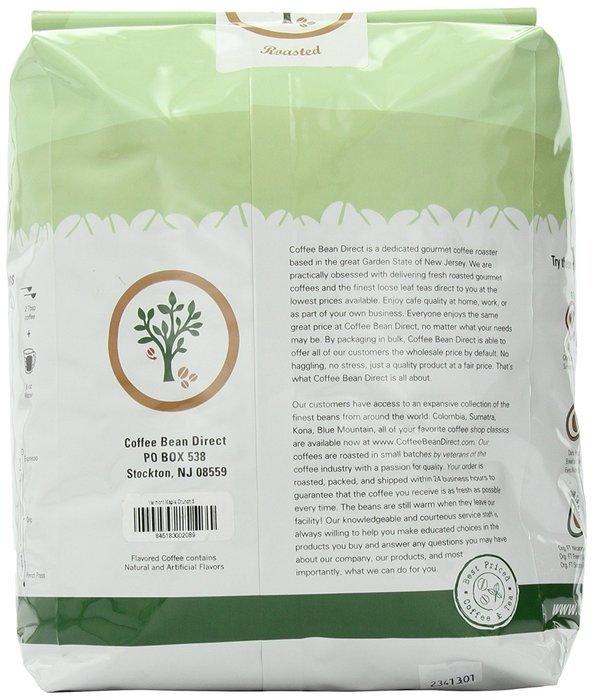 Coffee Bean Direct Hazelnut Flavored, Whole Bean Coffee, 5-Pound Bag N30