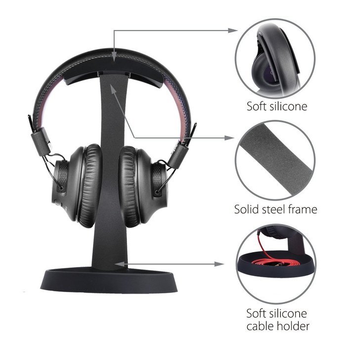 Avantree Solid Steel Headphone Stand Holder, Desk Headset Stand Hanger, Sturdy with Space for Cable, Sennheiser... N6