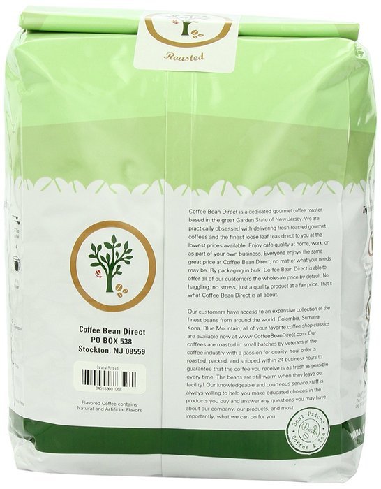 Coffee Bean Direct Hazelnut Flavored, Whole Bean Coffee, 5-Pound Bag N34