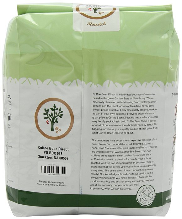 Coffee Bean Direct Hazelnut Flavored, Whole Bean Coffee, 5-Pound Bag N36