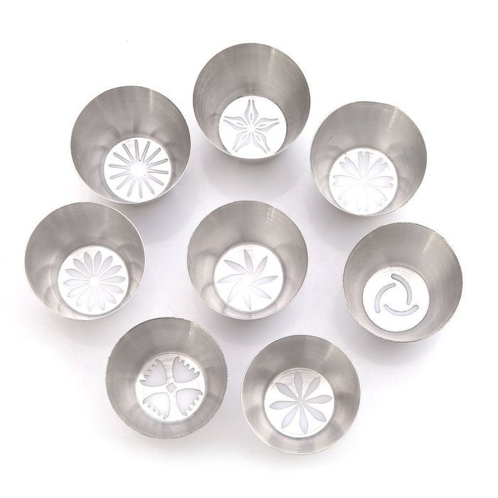 HENGSONG 8PCS Pastry Tips Piping Icing Nozzles Cake Sugarcraft Decoration Tool Stainless Steel N3