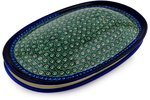 Polmedia Polish Pottery 13-inch Stoneware Dish with Cover H8318C Hand Painted from Zaklady Ceramiczne in Boleslawiec... N5