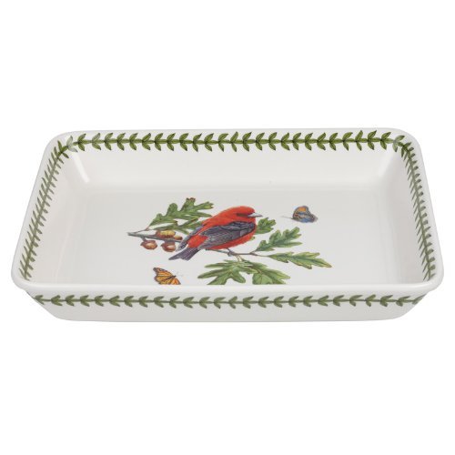 PORTMEIRION BOTANIC GARDEN BIRDS Medium lasagne dish scarlet tanager