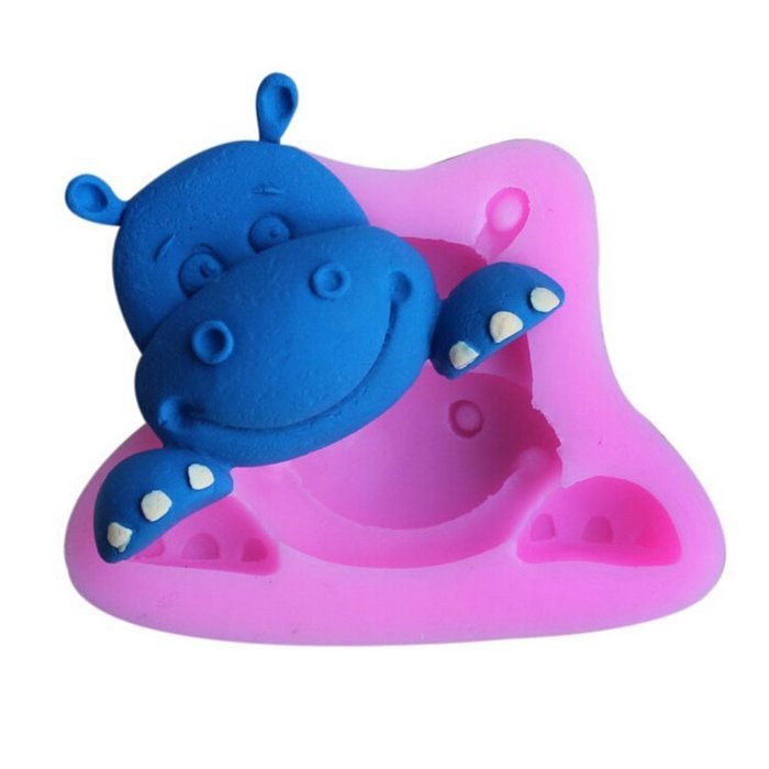 Allforhome New Cute Animal Hippo Silicone Cupcake Fondant Silicone Sugar Craft Molds DIY Cake Decorating Moulds