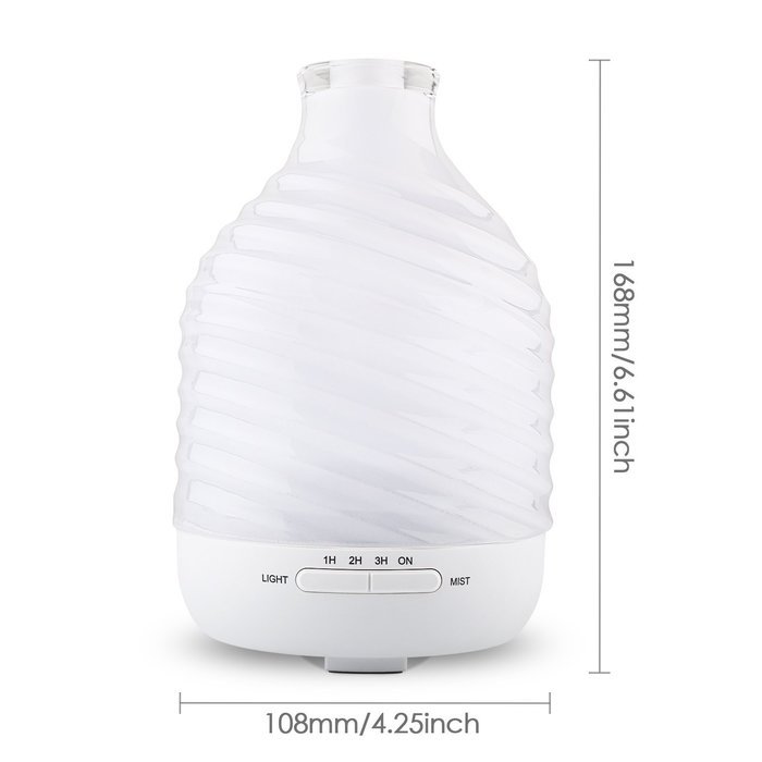 Aiho Deik Essential Oil Diffuser, 200ml Glass Cover Aroma Humidifier Whisper Quiet 4 Timer Modes & 7 Color LED...