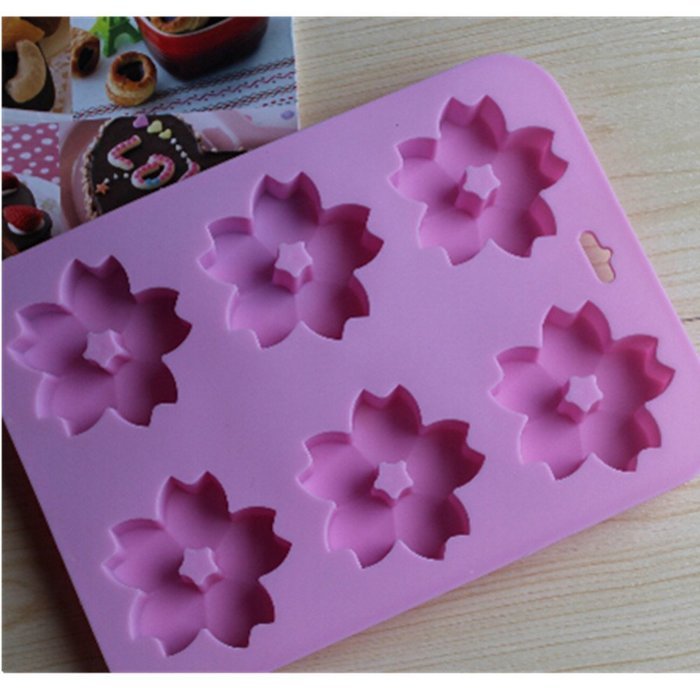 EVTECH(TM) 6 Cavity Flowers Style Silicone Gel Non Stick Cake Bread Mousse Biscuit Ice Pudding Mold Chocolate... N8