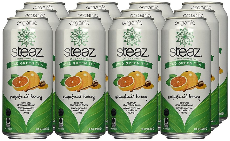 Steaz Oragnic Green Tea Grapefruit Honey 16 Oz - Case of 12 N2