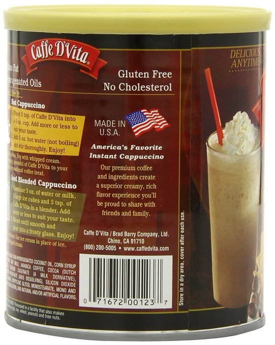 Caffe D'Vita English Toffee Cappuccino Mix, 16-Ounce Canisters (Pack of 6) N3