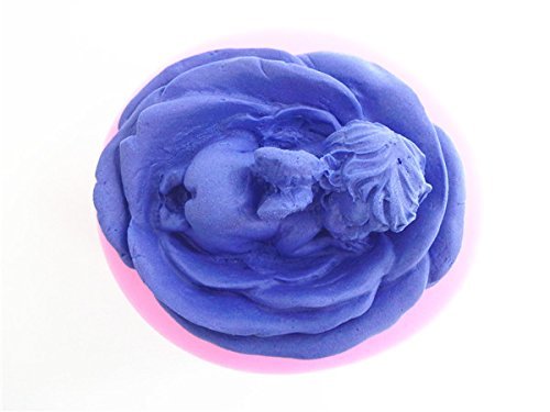Wocuz W0458 Sleeping Angel in the Flower Candy Making Silicone Mold Cake Decoration Mould Fondant Chocolate Small...
