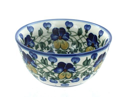Polish Pottery Pansies Dessert Bowl