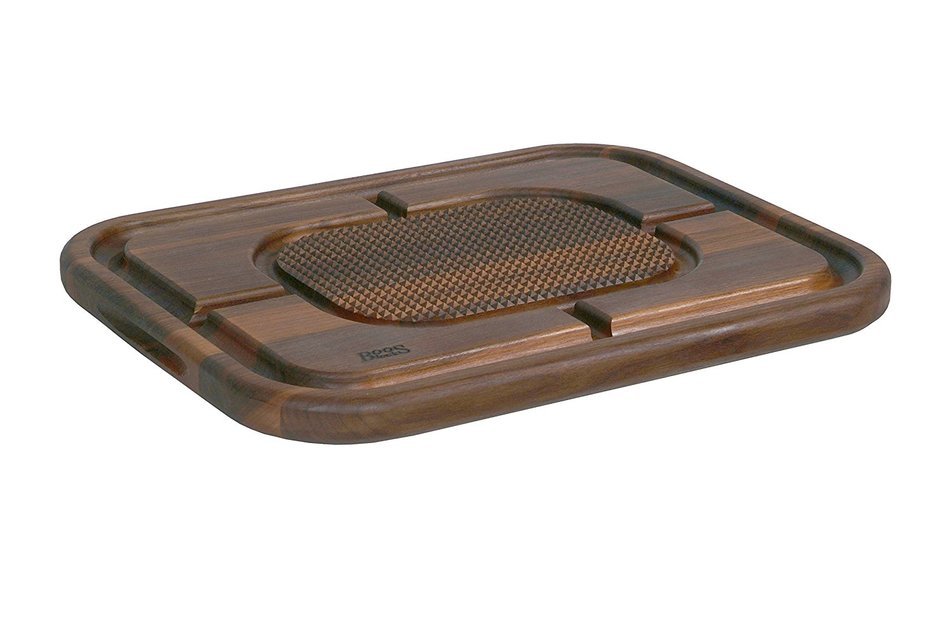 John Boos Carving Collection Pyramid Design Reversible Maple Cutting Board with Juice Groove and Pan, 24" x 18...