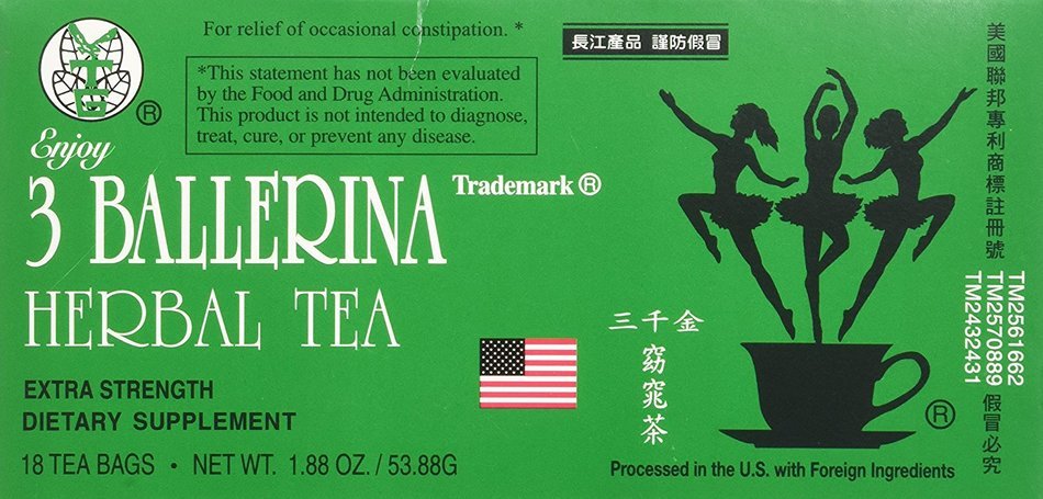 3 Ballerina Diet Tea Extra Strength for Men and Women (3 Boxes x 18 Bags)