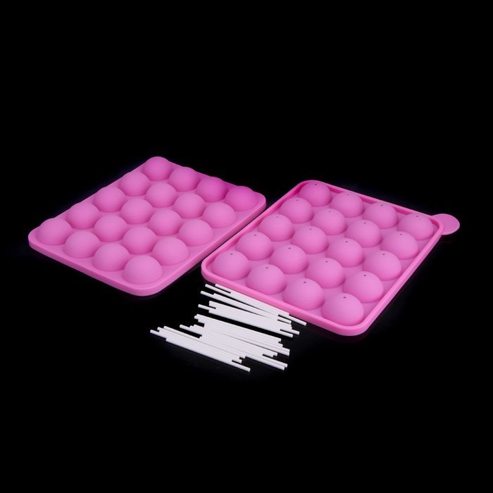 Silicone Tray Pan Mould Mold for Creating Lollipops Cake Pop Chocolate Truffle with 25pcs Sticks DIY Bakeware... N4