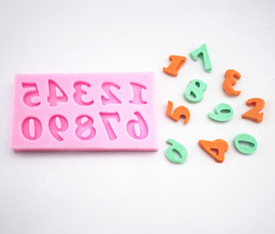 Longzang Small Alphabet Letter & Number Silicone Mold Sugar Craft DIY Gumpaste Cake Decorating Clay (Upper case)