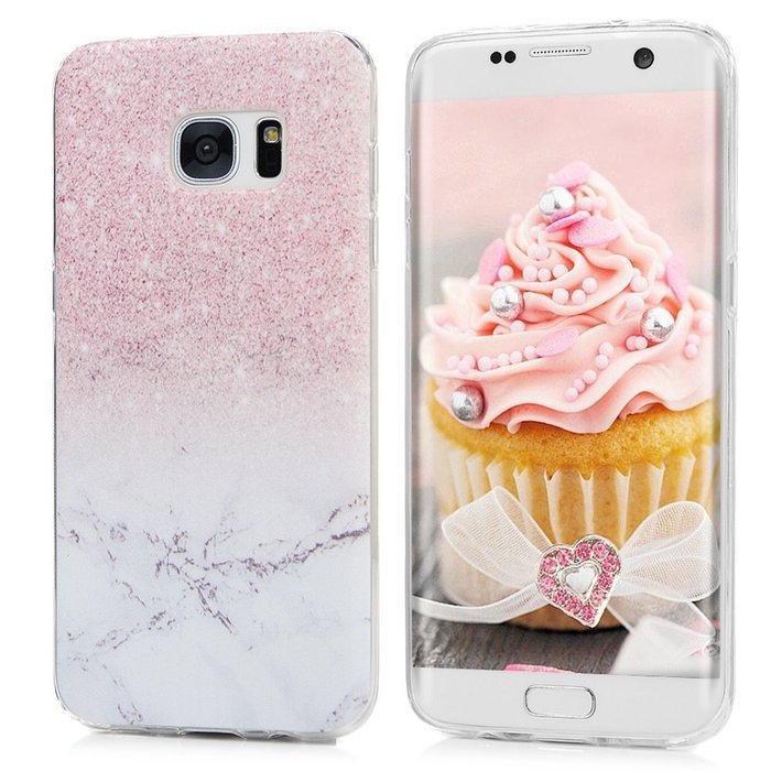 Badalink Galaxy S7 Edge Case Clear Soft TPU Rubber Skin Bumper Case Shockproof Flexible Easy Grip Colorful Painting... N6