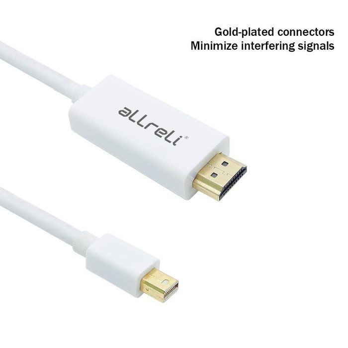 MINI DP to HDMI, aLLreLi 6ft Mini DisplayPort DP (Thunderbolt Compatible) to HDMI HDTV Cable for iMac, MacBook... N7