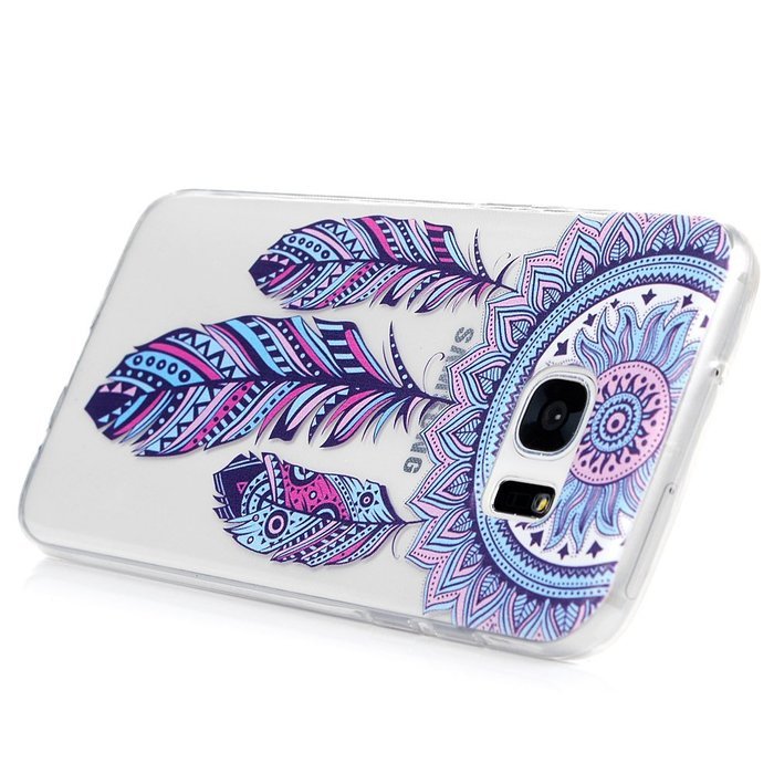 Badalink Galaxy S7 Edge Case Clear Soft TPU Rubber Skin Bumper Case Shockproof Flexible Easy Grip Colorful Painting... N9