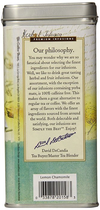 The Coffee Bean & Tea Leaf, Tea, Hand-Picked Lemon Chamomile, 20 Count Tin N2