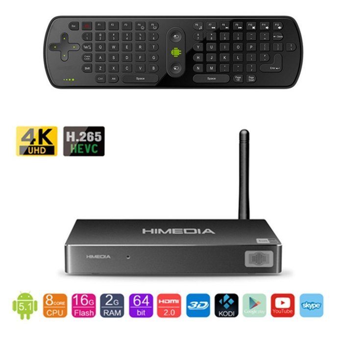 Himedia H8 Kodi Smart TV Box Android 5.1 Lollipop Streaming Media Player Device 64 Bit Octa-Core 2GB Ram 16GB...