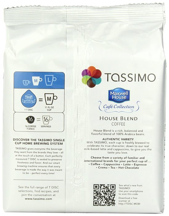 Maxwell House Cafe Collection House Blend Coffee, T-Discs for Tassimo Coffeemakers, 16-Count Packages 4.45 Ounces... N2
