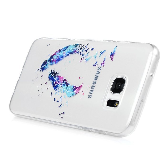 Badalink Galaxy S7 Edge Case Clear Soft TPU Rubber Skin Bumper Case Shockproof Flexible Easy Grip Colorful Painting... N14