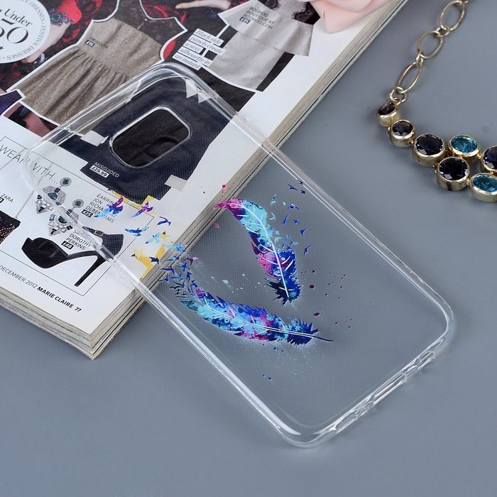 Badalink Galaxy S7 Edge Case Clear Soft TPU Rubber Skin Bumper Case Shockproof Flexible Easy Grip Colorful Painting... N15