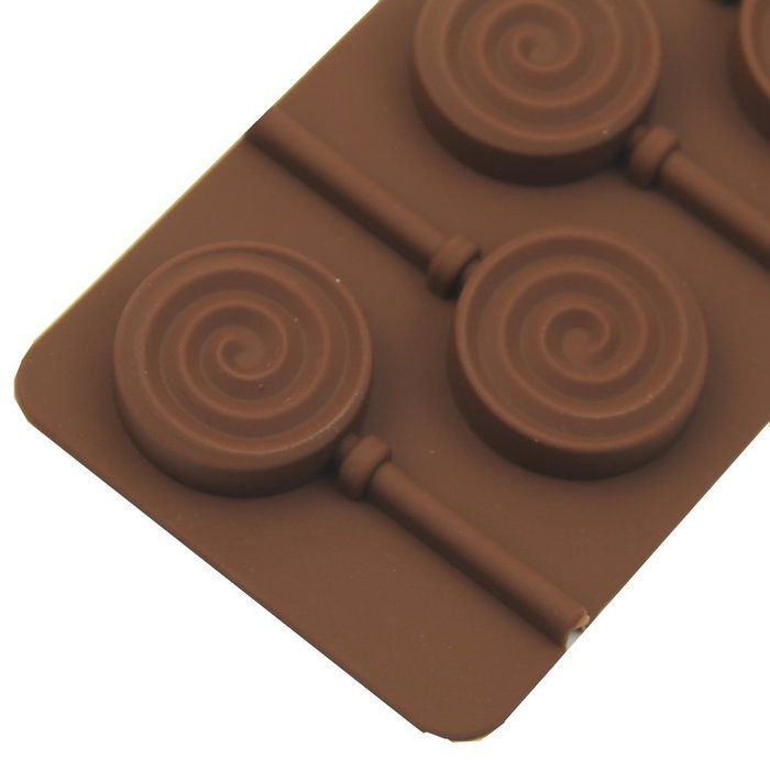 YSTD&reg; 6 - lollipop Silicone Ice Cube Chocolate Cake Cookie Cupcake Soap Molds Mould N5