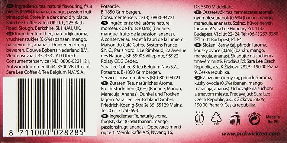 Pickwick Tropical Fruit Tea, 20-Count Tea Bags (Pack of 6)