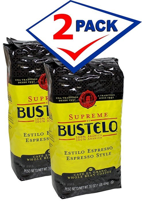 Bustelo Supreme Whole Bean. 16 oz, pack of 2
