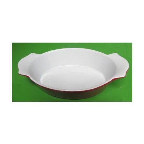Home One Quart Stoneware Oval Baker- Red N2