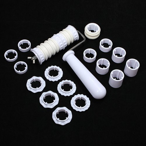 Fondant Cake Flour Sugar Cutter Embosser Decorating Bar Tool Set