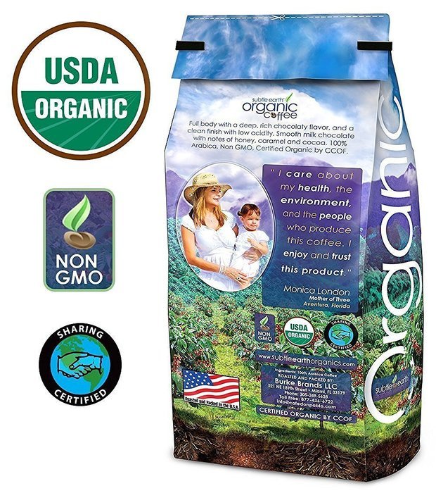 5LB Cafe Don Pablo Subtle Earth Organic Gourmet Coffee - Medium-Dark Roast - Whole Bean Coffee - USDA Certified...