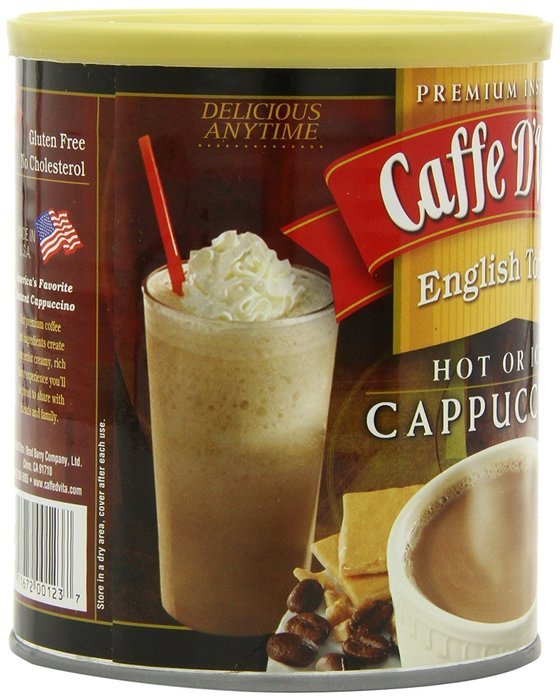 Caffe D'Vita English Toffee Cappuccino Mix, 16-Ounce Canisters (Pack of 6) N8