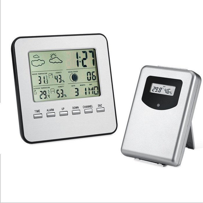 Androra Wireless Weather Station, LED Screen Indoor Outdoor Thermometer with Humidity, Weather Forecast, Clock... N3