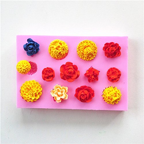 Wocuz W0578 Kinds of Mini Flower Shapes Candy Making Silicone Mold Cake Decoration Mould Fondant Chocolate Small... N2