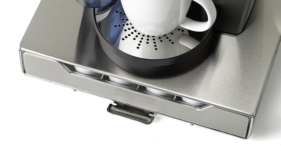 NIFTY 6498 Keurig Brewed Stainless Steel K-Cup Rolling Drawer, Metallic N2