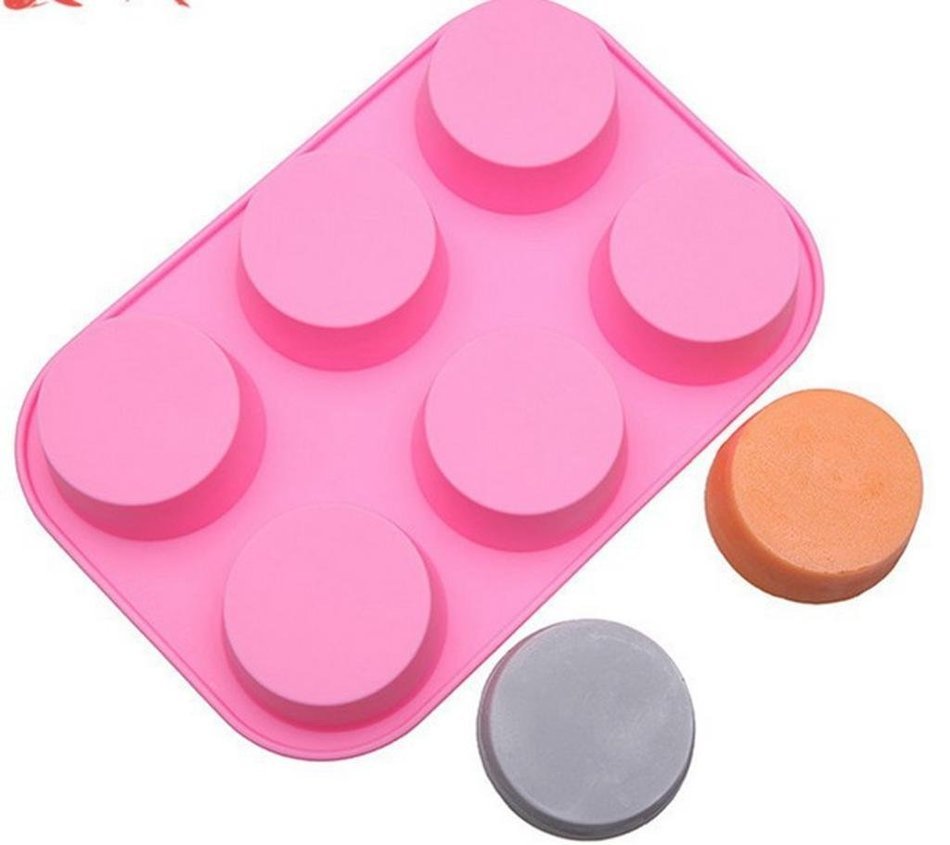 ALVA Even 6 hole round cake mold soap mold Silicone Chocolate Moulds ...