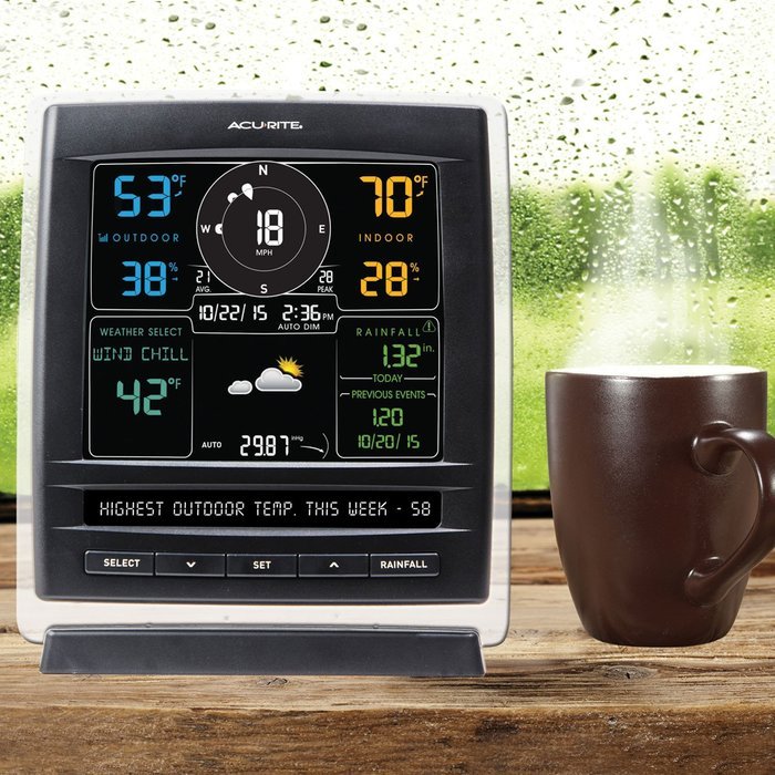 AcuRite 01085RM Color Display (Dark Theme), 5-in-1 Weather Station, & 2-Sensor Weather Environment System with...