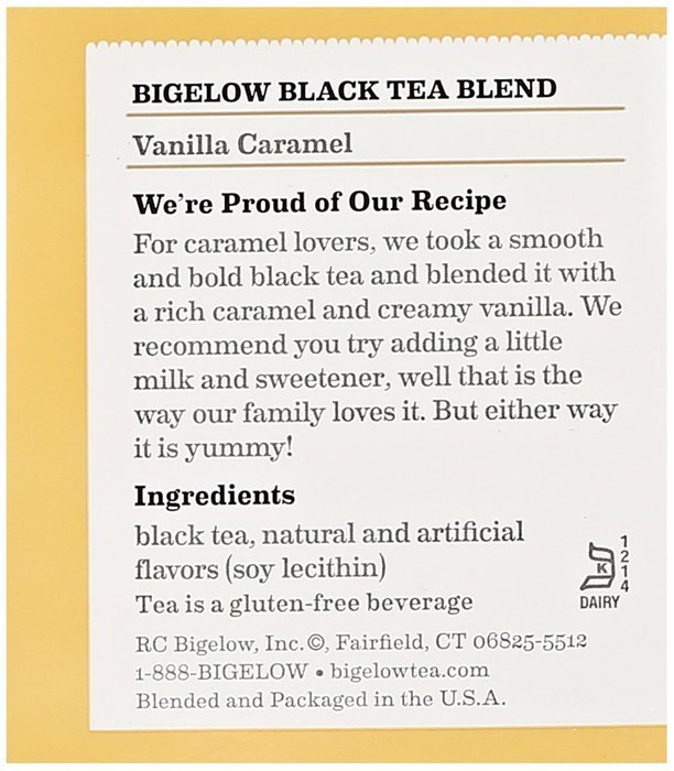 Bigelow Vanilla Caramel Black Tea (20 Teabags) N7