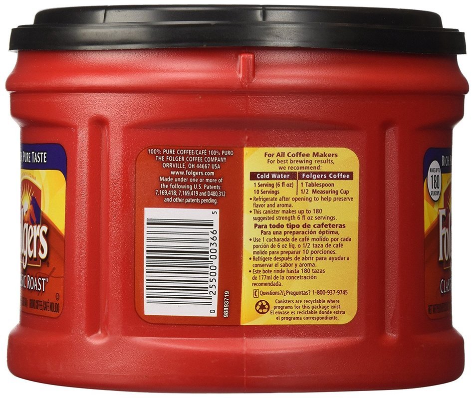 Folgers Classic Roast Ground Coffee, 22.6-Ounce (Pack of 3) N3